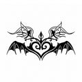 black fairy bat wing succubus temporary tattoo with gothic heart design