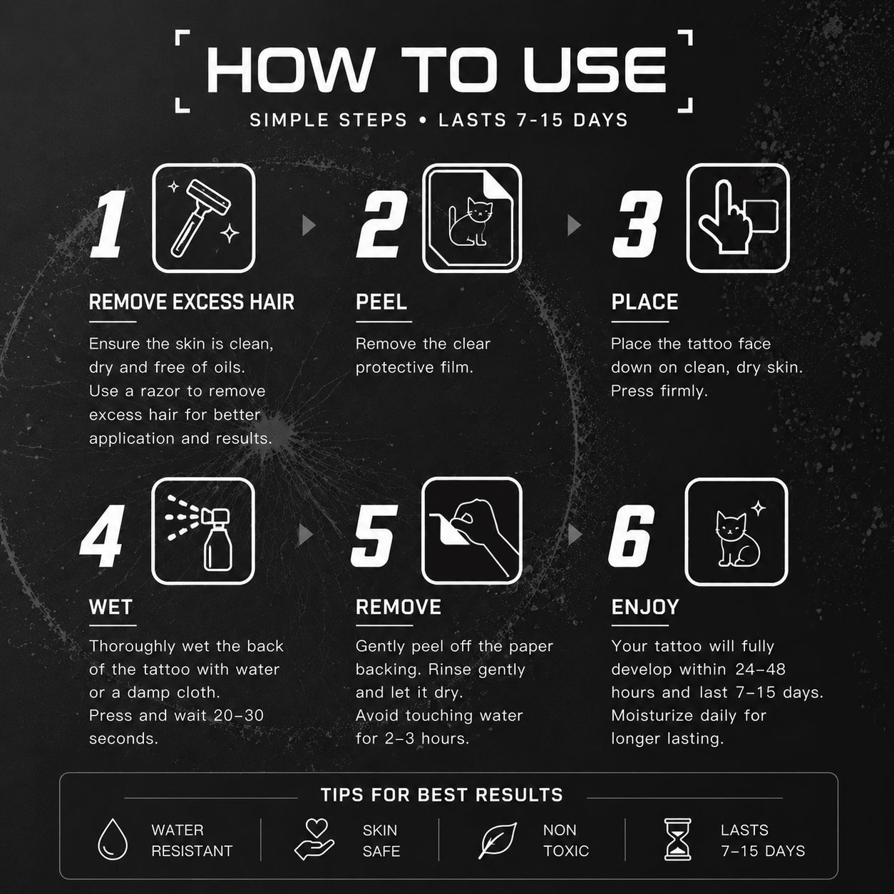 How to apply a temporary tattoo with step-by-step instructions from skin preparation to application and removal