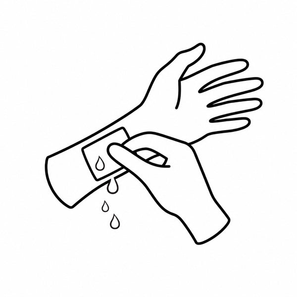 Wetting and pressing the temporary tattoo backing paper